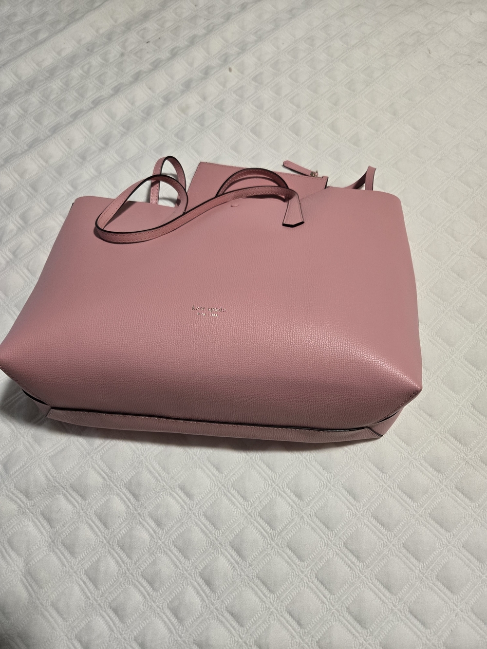 Kate Spade Pink Leather Tote Bag with Wristlet - Picture 3 of 4